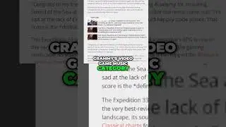 Grammy Snub Expedition 33 Shocking Music Omission! #expedition33 #steam #grammys #pcgames