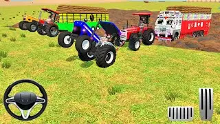🙋😄💥 Pull Truck from Mud by New Holland and Massy tractor 🚜😄💥 #tractorgame #androidgames #game 