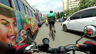 Road Expansion with No Cycling Lanes | Nairobi Kenya CBD Bike Ride Commute Bicycle POV Unirox