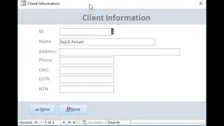 Client Information Form in Microsoft Access