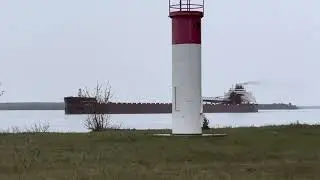 James R Barker downbound at Pointe Louise with a HUGE Captain Salute #BarkerBark! 05.16.24