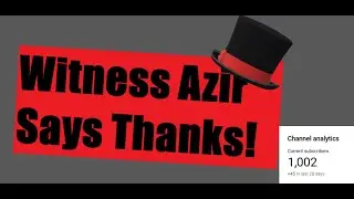 Witness Azir says TY FOR 1000 Subs | 5 free Coachings | STREAM ANNOUNCED!