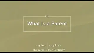 What Is a Patent