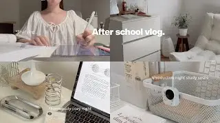 Cozy After School Vlog ⋆. 𐙚 ˚ | Productive Evening Routine, Study & Relax With Me