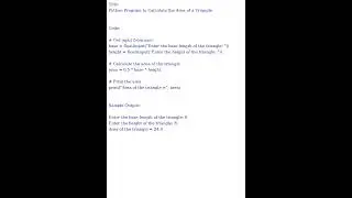 Python Program to Calculate the Area of a Triangle (Python Code)