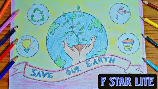 Earth Day Drawing | Earth Day Poster | Save Earth Save Environment Drawing | Save Earth Poster