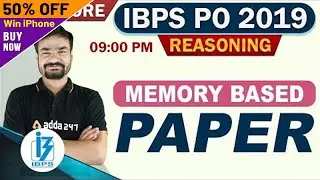 IBPS PO Pre 2019 | Memory Based Paper | Reasoning Ability