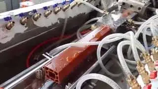 Chile customer wood plastic post machine/ wood plastic hollow board machine