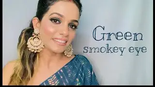 Green smokey eye makeup /party makeup