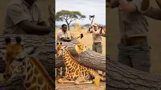 Rescue Team Save Giraffe From Tree Log🦒#trendingshorts #popular #woodworking #woodworkingart