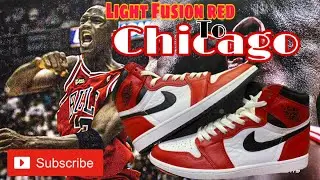 Jordan 1 Light Fusion to Chicago Og 😍 #angeluspaint  #jordan1chicago #customizedsneaker