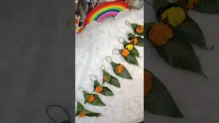 DIY Mango Leaf Toran 🌸/Navratri Special/ Mango Leaves Decoration Idea ✨ #diy #shorts #toran