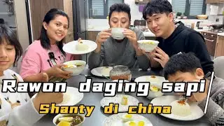 PERTAMA KALINYA ORANG INDONESIA MASAK RAWON DI CHINA,LIHAT RIAKSI KELURGA KU MAKAN SAMPAI HISTERIS