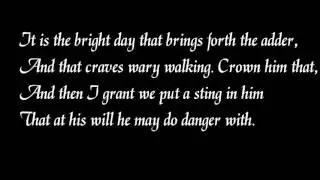 Brutus' Orchard Monologue, Julius Caesar in Original Pronunciation