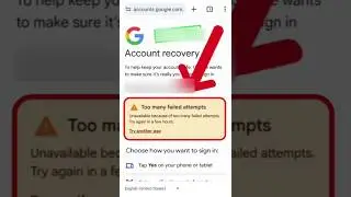 Too many failed attempts Gmail Recovery Problem Solved 💯Working ✅ Recover Google Account @AppFixi