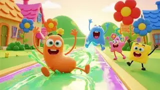 Fall Guys Wobbly Bean Slipped on the Slimy Slide | Kids Songs & Nursery Rhymes