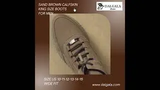Sand Brown Calf Leather Calfskin Lining Handmade King Size Men's Sneaker Boots