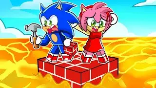 CONSTRUYE Para SOBREVIVIR a La LAVA con SONIC Y AMY en Roblox!