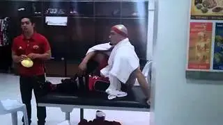 MARK CAGUIOA inside the dug out after injury