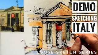 Sketching architecture with ink and watercolor - Florence Italy