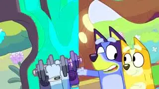 Bluey & Bingo Watching Dad Exercise 😆🏋️&zwj;♂️ / Cartoon For Kids / Cute Little Paws 
