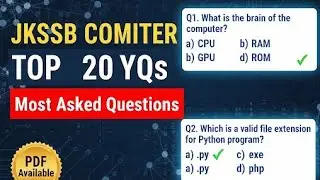 JKSSB Junior Assistant Computer PYQs | Top 20 Most Repeated Questions 2026