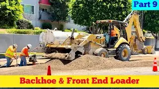 CAT&reg; BACKHOE & FRONT END LOADER in Action (Part 9/12) ~ Water Main Replacement Project 