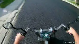 Riding the new mini bike, max speed 33MPH