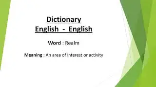 Realm Meaning Dictionary English - English
