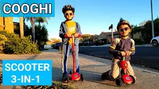 COOGHI Toddler Scooter 3-in-1 Kids Scooter with Flashing Wheels Assembly  |  Riding