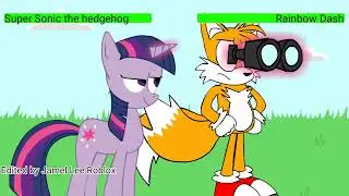 Sonic vs. Rainbow Dash with healthbars 