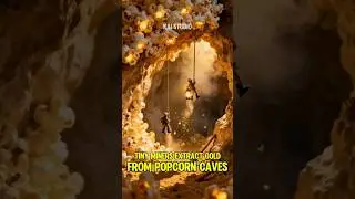 Tiny Miners Extract Gold from Popcorn Caves #shorts #miniature #tinyworkers #tinylands #tinyworld