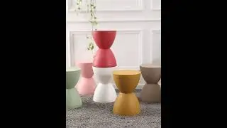 Plastic stool INS side table creative design hourglass bedside table fashionable changing shoes roun