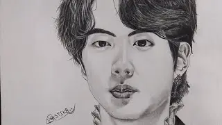 sketch of kim Soekjin//jin sketch full video step by step available on my channel 👍😊