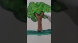 Easy drawing a tree from scratch #tree #drawing #coloring #fastdrawing #art