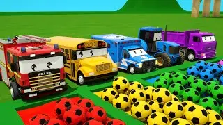 simple songs baby shark - colorful soccer ball for colorless cars, Baby Nursery Rhymes
