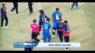 🏆 Winning moment for Nepal in their final match against Samoa! #T20WorldCupQualifier #champions 