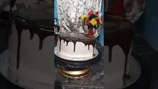 2 tier chocolate truffle cake decoration#viral #cake #shorts #chocolate #trending #truffle #design