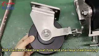 Super Heavy Stainless Steel Casters 6Inch Mc Nylon Caster Wheels with Stainless Steel Tread Lock