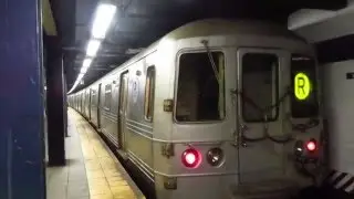 NYC Subway: Forest Hills bound R46 R Train entering Queens Plz