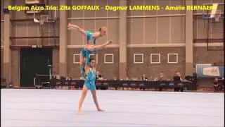 2019-02-10 Zita GOFFAUX  Dagmar LAMMENS   Amélie BERNAERT first Acro trio competition.