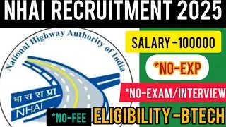 NHAI LATEST RECRUITMENT 2025 | APPLY FOR NHAI  DEPUTY MANAGER POSTS | CENTRAL GOVT JOBS 2025