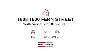 Video tour of Condos at 1808 1500 FERN STREET, North Vancouver, BC V7J 0E6