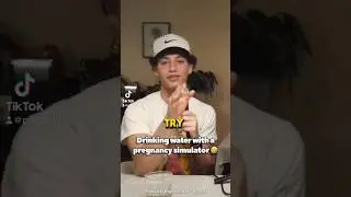 Drinking water with a pregnancy simulator 🤣 #shorts #comedy #podcast