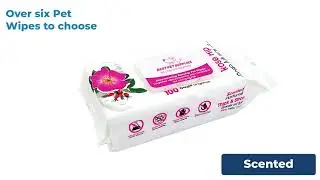 Best Pet Supplies Pet Grooming Wipes for Dogs & Cats, 100 Pack, Plant-Based Deodorizer for Coats
