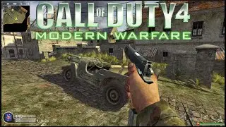Call of Duty 4 Modern Warfare Carentan WW2 Mod Gameplay | 4K