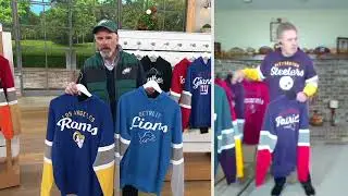 NFL Pullover Hoodie with Striped Sleeves on QVC
