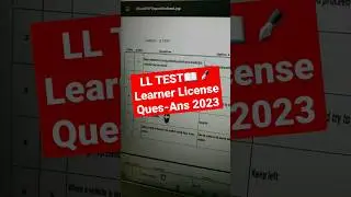 learner licence test questions and answers in hindi | ll test questions 2023 | hindi english 