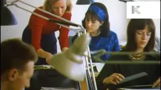 1960s Women Office Workers, Secretary, Illustrator, Colour 16mm