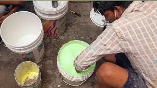 Pista green colour mixing | pista colour mixing | green colour mixing | asian paints stainer mixer